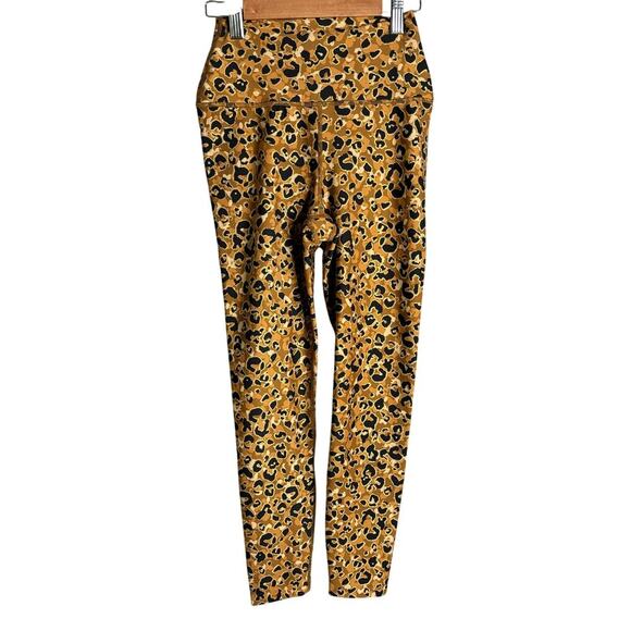 Carbon38 High Rise Layered Metallic Leopard Leggings Brown Size XS - Picture 2 of 4